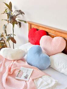 1 Peça Almofada em Formato de Coração, Almofada Decorativa Fofa em Formato de Coração, Almofada Decorativa Macia, Materiais Macios, Almofada de Decoração de Quarto, Sofá, Quarto, Sala de Estar, Decoração Doméstica, Decoração de Quarto, Festa Diária, Casamento, Dia dos Namorados, Páscoa, Presente - Rosa chiclete - Visão 9