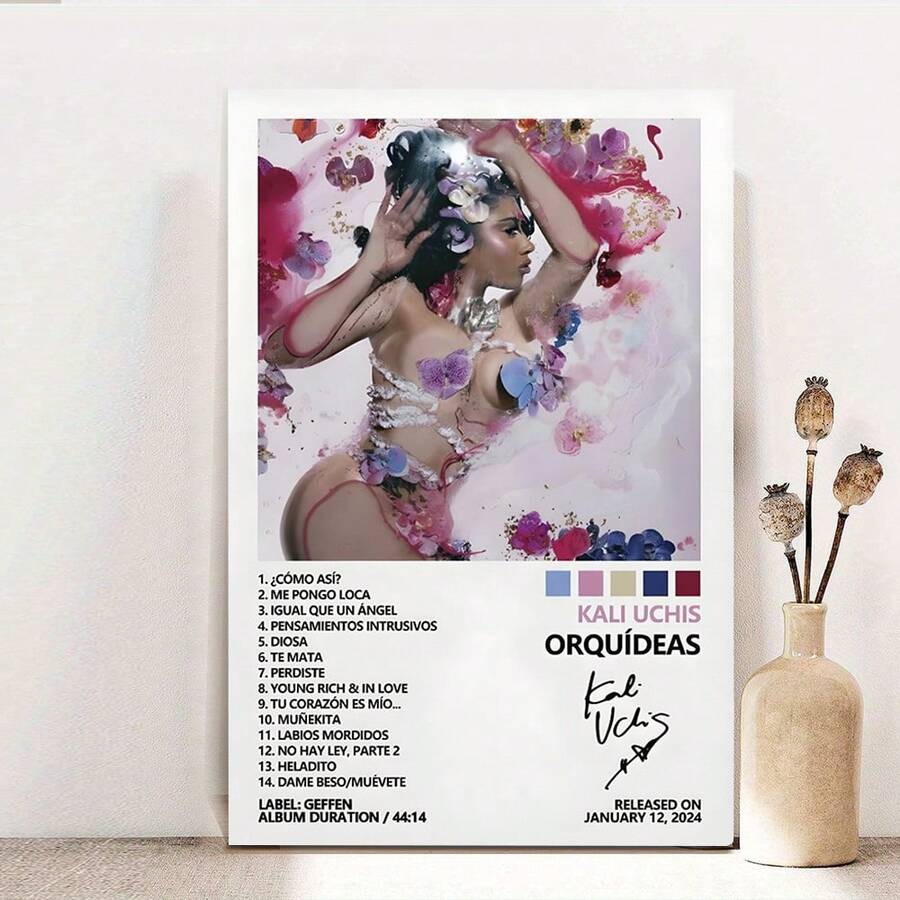 Framed Kali Poster Uchis Orquídeas Music Album Cover Posters For Room Aesthetic Canvas Wall Art Bedroom Decor - Đã đóng khung - Xem 1
