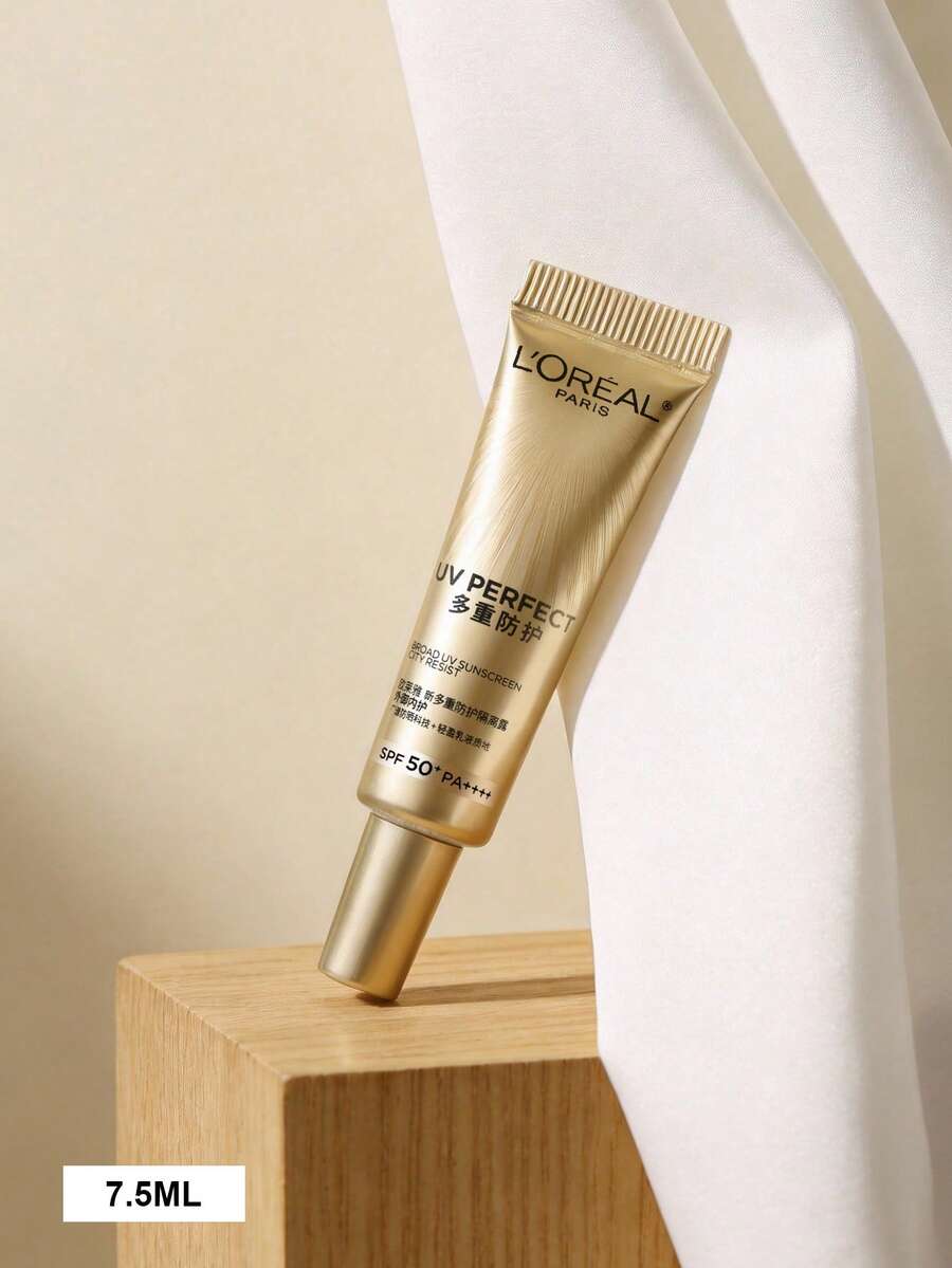 L'Oreal 7.5毫升/0.25盎司迷你金色管装防晒霜，SPF50+/PA++++。轻盈防晒霜。户外防晒霜。多重防护防晒霜。面部及身体防晒霜。紫外线防护。 - 黑金 - 查看 1