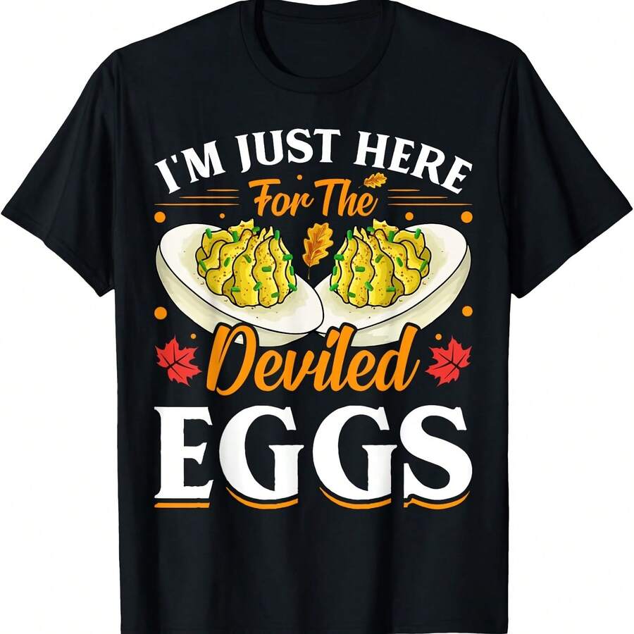 Camiseta "Solo estoy aquí por los huevos rellenos" - Negro 6 - Ver 1