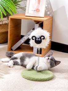 1个休闲趣味可爱创意草地底座弹簧摇摇绵羊奶牛毛绒玩具，适合小型/中型猫狗，耐抓耐咬，互动玩具，可锻炼身体，缓解焦虑，促进感情。 - 彩色 - 查看 4