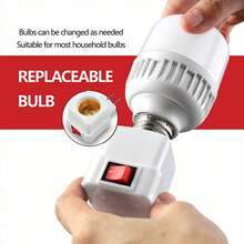 2/4pcs E26/E27 Socket Extender Adapter With Switch, Plug-In Lamp Holder, Convert Outlet To Bulb Socket, 2/3 Plug Splitter, Suitable For Garage, Porch, Camera And More - US A Type Plug(110-127V) - View 5