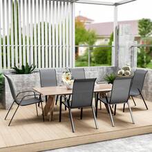 Set di 4 sedie pieghevoli, sedie da balcone, sedie da giardino in alluminio, sedie da campeggio in alluminio, nere - Grigio Scuro - Visualizzare 3
