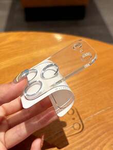 1pc Glitter Lens Protector Film, Suitable Compatible With Apple 17 Pro/17 Pro Max, Glitter Camera Lens High-Definition Protective Film, Rear Camera Lens Sticker - Silver - View 4