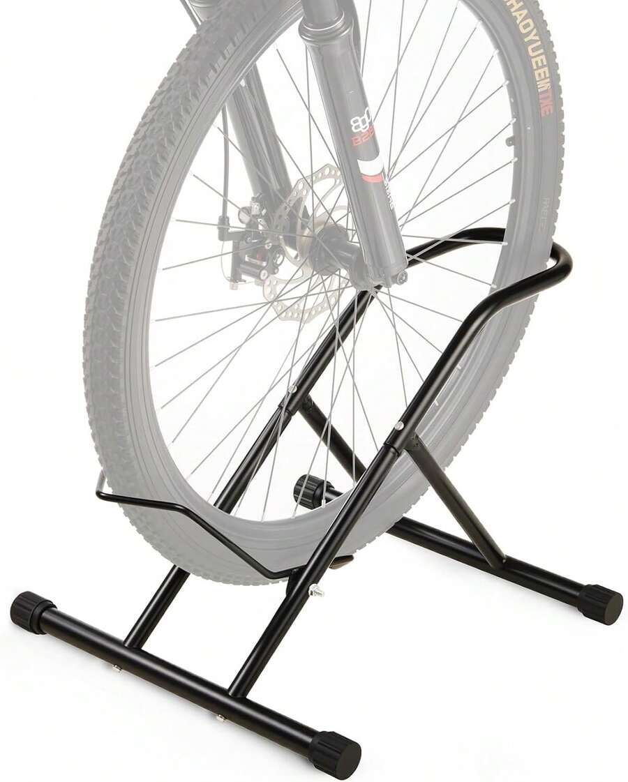 Bike Floor Stand Indoor Bike Stand For Garage/Home,Adjustable Bicycle Parking Stand Fit For 20"-27" Wheel Mini/Mountain/Road Bikes Heavy Duty Metal - Black - View 1