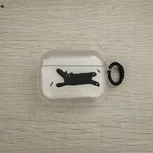 Black Cartoon Cat Design, Suitable Compatible With Apple Bluetooth Earphones, Anti-Drop Protective Case, Also Suitable Compatible With Apple Bluetooth Earphone Case, Scratch-Resistant And Drop-Proof Protective Case. - Clear - View 10