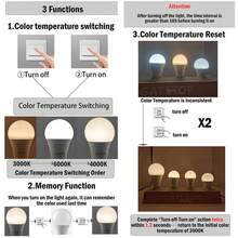 Bombilla LED inteligente con atenuación de memoria de 3 cintas 3000K/4000K/6000K AC110V 220V E27 B22 8W-24W alta eficiencia luminosa 100LM/sin parpadeo PX5H - A80 24W - Ver 5