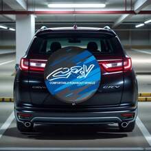 CRV Thick PVC Leather Spare Tire Cover, Waterproof Dustproof Tire Protector, Blue - Simple - View 2