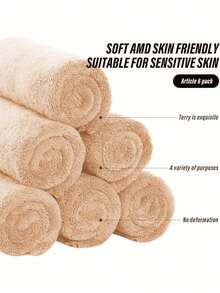 6pcs Premium Face Towel Set - Quick Dry - Ultra Soft Coral Fleece, High Absorbency - Multipurpose, Can Be Used As Bath Towel, Spa Towel, Face Towel, Finger Towel - Multicolor - View 11