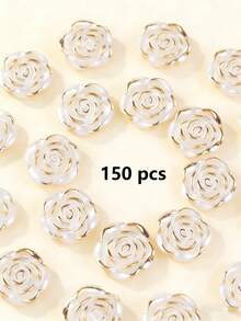 20/50/100/150/200片装亚克力叶子花朵吊坠，透明叶子吊坠，适用于珠宝制作、手链、项链、耳环等。 - 彩色 - 查看 32