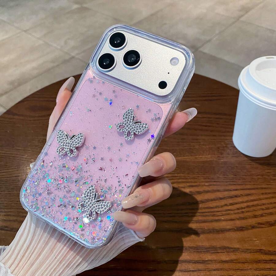 DIY环氧树脂+水钻蝴蝶系列时尚手机壳 - 粉色 - 查看 1