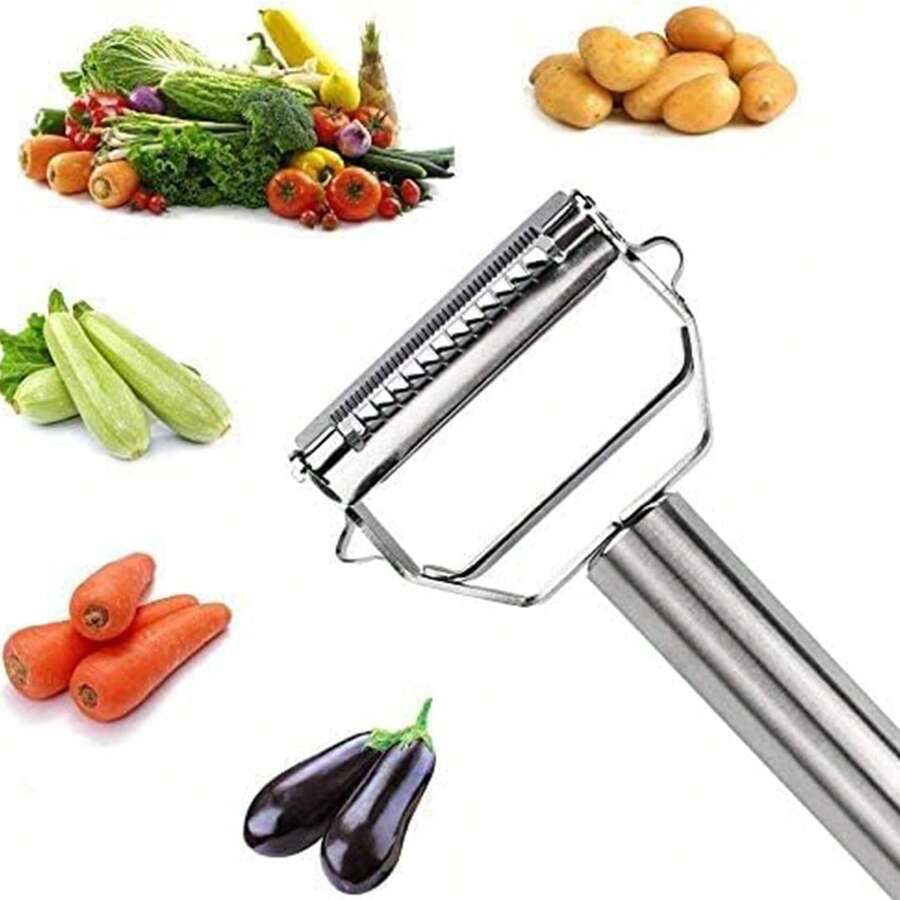 Stainless Steel Multifunctional Kitchen Tools-Grade 304 Vegetable And Fruit Peeler, Grater, Ergonomic Handle And Compact Design For Peeling, Grilling Kitchenware Gadgets