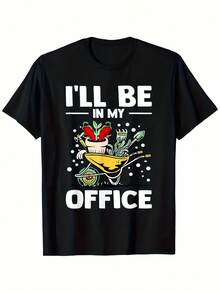 Camiseta de jardinero con chile "I'll Be In My Office" para hombre - Camiseta de algodón pesado de 180 g con diseño de jalapeño y pimiento - Regalo informal de broma para el trabajo, atuendo para fiesta en el jardín (tallas S-XXX) - Negro 17 - Ver 1