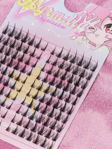 80 Clusters Of Brown Fox Style Diagonal Flying Long Tail Design, Falling Tail Manga Eyelashes, Fake Eyelashes, Fox Friends, Thick Roll Fishing Style Party, Daily Cosplay, Wholesale Fashionmakeup Tools - C - 查看 3