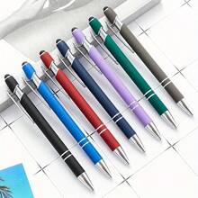 12pcs Blue Ink Customized Pens, Metal Printed Name/Logo/Text, Great Gift For Office, Teachers And Students - Sets - View 7