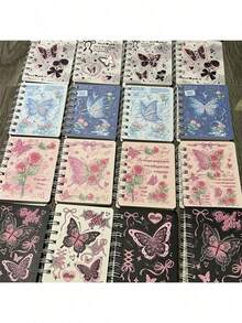 Ins Style High-Looking Rose And Butterfly A7 Coil Book RomAntic Style Thickeneded SmAll Homework Book Gift Book - ngẫu nhiên - Xem 7