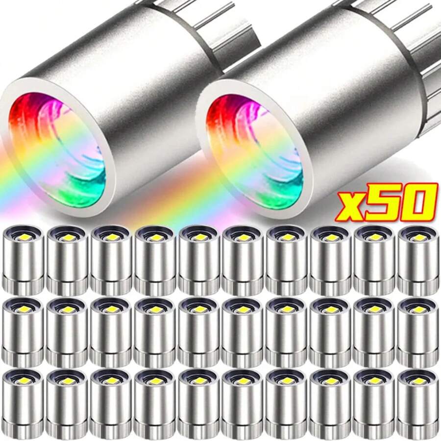 10/50 Uds bombillas LED en miniatura luces de repuesto bombillas operadas por batería iluminación luminosa decoración hecha a mano linterna de Camping IMC8 - Blanco - Ver 1