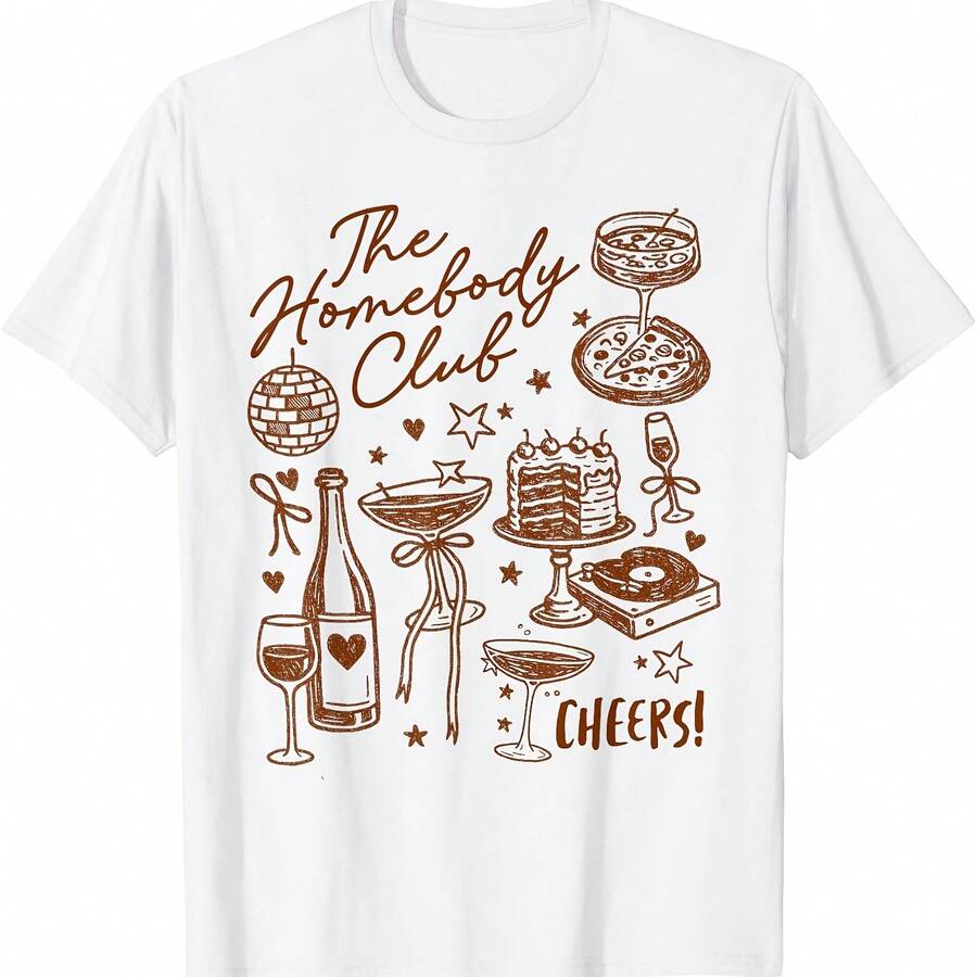 Camiseta divertida de Homebody Club para chicas que se quedan en casa durante el fin de semana - Blanco 1 - Ver 1