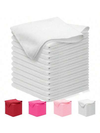 12pcs Microfiber Face Towels/Washcloths, 12" X 12", High Absorbency Soft Facial Cloths/Towels, Suitable For Bathroom, Gym, Hotel And Spa, Quick Dry Multi-Purpose Cleaning Cloth, Home Bathroom Decor, Autumn Decor, Back To School Decor, Salon/Home Bathroom
