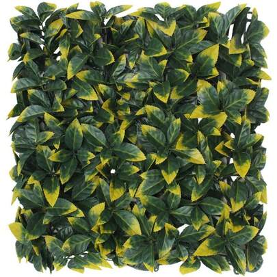 20" X 20" Artificial Ivy Fence Greenery Panel Yellow Photinia Boxwood Privacy Fence Ivy Screen Decoration For Home Backyard Patio Indoor Outdoor (5 Pieces)