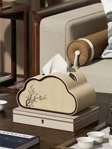Esta nueva caja de pañuelos de estilo chino con patrón de flor de ciruelo en piel de poliuretano tiene una apariencia elegante y de alta gama, con un diseño ovalado y un cierre magnético. Es un artículo de almacenamiento decorativo adecuado para la sala de estar, la mesita de noche, el dormitorio y el tocador del baño. - Multicolor - Ver 15