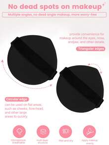 39PCS Makeup Tools Set Including:25PCS Makeup Brush Set+1pc Multi-Functional Zipper Toiletry And Cosmetic Bag Waterproof+1pc Hairband+2PCS Hand Bowl Strap+2PCS Air Cushion Powder Puff+2PCS Makeup Sponges+1pc Makeup Brush Cleaning Tools+3PCS Mini Air Cushion Powder Puffs+2PCS Mini Makeup Sponges,All-In-One & Beginner-Friendly | Travel-Ready & Gift-Ready | Perfect For Newbies/Her - Multicolor - View 8