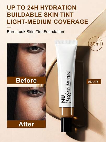 Yves Saint Laurent YSL NU裸妆润色粉底液 #NU16 色号 30毫升/1盎司 | 轻盈润色保湿霜，打造自然裸妆效果 | 轻薄遮瑕，均匀肤色，提亮肤色 | 蕴含透明质酸和甘油，长效保湿 | 透气