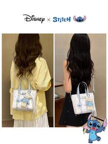 限量版史迪奇水桶包 - 官方授权挂饰，卡通印花单肩包，休闲时尚手提包，生日礼物 - 彩色 - 查看 12