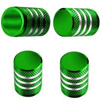 Tapas para vástago de válvula de neumático, juego de tapas de válvula de neumático de aleación de aluminio duradero, cubiertas universales para vástago para automóviles, camiones, motocicletas y bicicletas B1MJ - Estilo A - Verde - Ver 17
