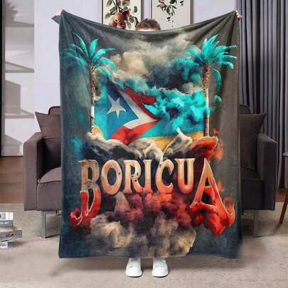 Puerto Rican Style Flannel Blanket - Soft, Comfortable, Warm With Creative Patterns, Multipurpose Four-Season Nap Blanket, Perfect Gift For Birthday And Friends
