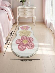 DAJIANG 1 件装花卉羊毛地毯，粉白花朵图案，适用于浴室、厨房、户外、室内、走廊、卧室、客厅，可机洗，防滑底背，是卧室冬季装饰、情人节节日装饰、浴室地毯、浴室配件、房间装饰套装、户外地毯垫的理想之选。 - 彩色 - 查看 14