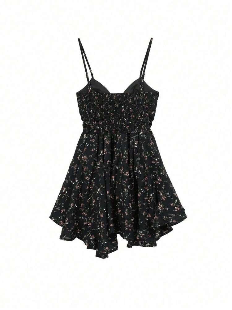 american eagle black floral dress American Eagle Black Floral Long Sleeve Midi Dress Cottagecore Size Large