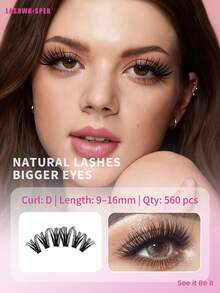 DIY Individual Lashes Set 40D/50D/60D/80D D Curl 9-16mm Soft Reusable With Brush Beginner Friendly At-Home Eyelash Extensions Salon Use - Multicolor - View 8