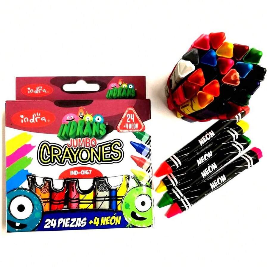 Crayón de cera de 28 colores, no sucia las manos, crayones lavables, dibujo, pintura, palos de crayón, crayones de cera de colores, suministro de arte - Multicolor - Ver 1