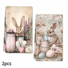 2/4 piezas Toallas de cocina con diseño de huevos de Pascua y conejos, muy absorbentes y decorativas, paños de platos, servilletas, paños decorativos para utensilios, adecuados para decoración festiva, cocina, hornear, regalos de inauguración de casa y limpieza, aptos para cocina, baño, inodoro - Multicolor - Ver 14