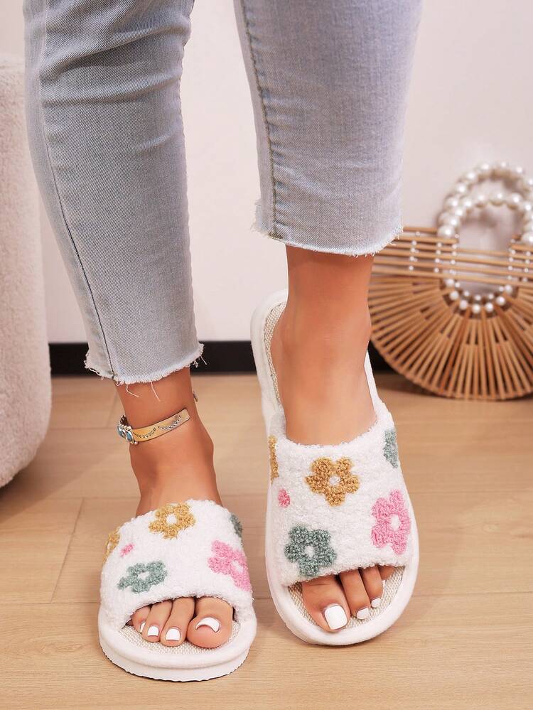 Women's Fashion Floral Print Lightweight Breathable Slippers, Casual Home Wear Sandals For Spring/Summer - Multicolor - View 3
