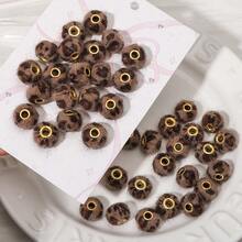 10颗豹纹毛绒布包裹大孔珠子，隔珠，适用于DIY手机挂绳、笔珠，秋冬季 - 豹紋款 - 查看 10