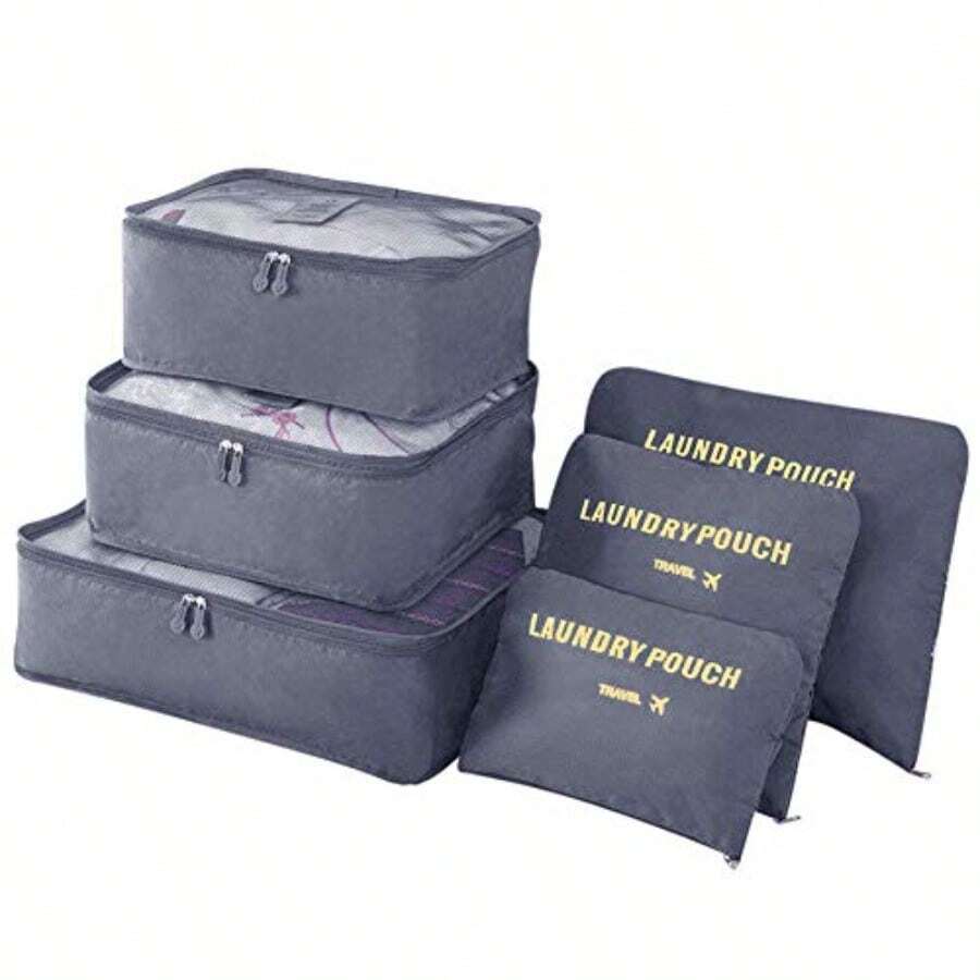 Luggage Organizer Travel Organizers Suitcase Organizer Include Travel Packing Cubes And Compression Bags - Gray - View 1
