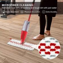Microfiber Spray Mop Pads Compatible With Oceda ProMist MAX, Dual-Action Washable Flip Mop Pads Replacement For Dry Wet Floor Cleaning, 3 Packs Red - 3 Packs Red White Mop Pad for Promist Max - View 5