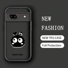 かわいい黒い炭翡翠のスマホケース、 Pixel 7、7A、8、8A、9、XL Pro、5Gを使う、アイラダー払いき、マットブラックとホワイトのソフトTPU耐衝撃性カバー。 گوグルピクセル8A、9A、10、 11/12/13/14/15/15プロ/15プラス/15プロマックス/11プロ/12プロ/13プロ/14プロ/12ミニ/13ミニ/11プロマックス/12プロマックス/13プロマックス/14プロマックス/14プラス/5 - 黒1 - チェックする 8