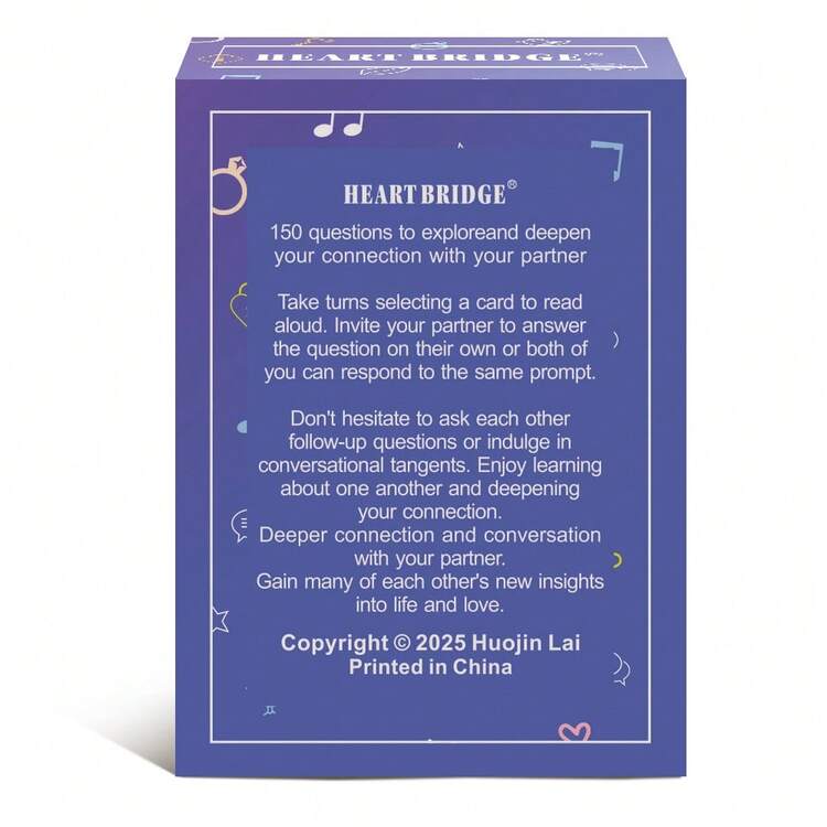 HEART BRIDGE 情侣爱情问答卡牌游戏，桌面游戏，营造浪漫氛围，贴心礼物，150个有意义的对话开场白，适合情侣约会之夜、情人节/万圣节/圣诞节礼物 - 淺藍色 - 查看 6