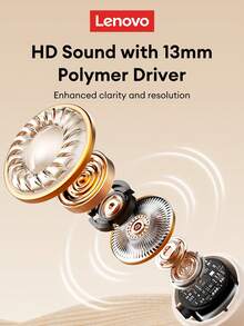 Lenovo LE222 Elegant Bluetooth Earphones, Half In-Ear Design, Cool Breathing Light, HIFI Surround Sound, Smart Noise Cancellation, Bluetooth 6.0, Music & Gaming Dual Mode Low Latency, HD Calling, Wireless Sports Earbuds, Suitable Compatible With Apple, Huawei Smartphones, Computers, Holiday Gift - Gradient Orange - View 5