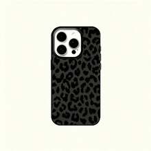 Phone Case - 1pc Black Leopard Print  Brand Full Wrap TPU Lychee Texture Phone Case Suitable For Iphone 16 15 14 13 12 11 Pro Max X XS XR 8 7 Plus Winter Warm Leather-Pattern Phone Case For IPhone, Shockproof With Anti-Slip Grip AEIF - màu1 - Xem 5