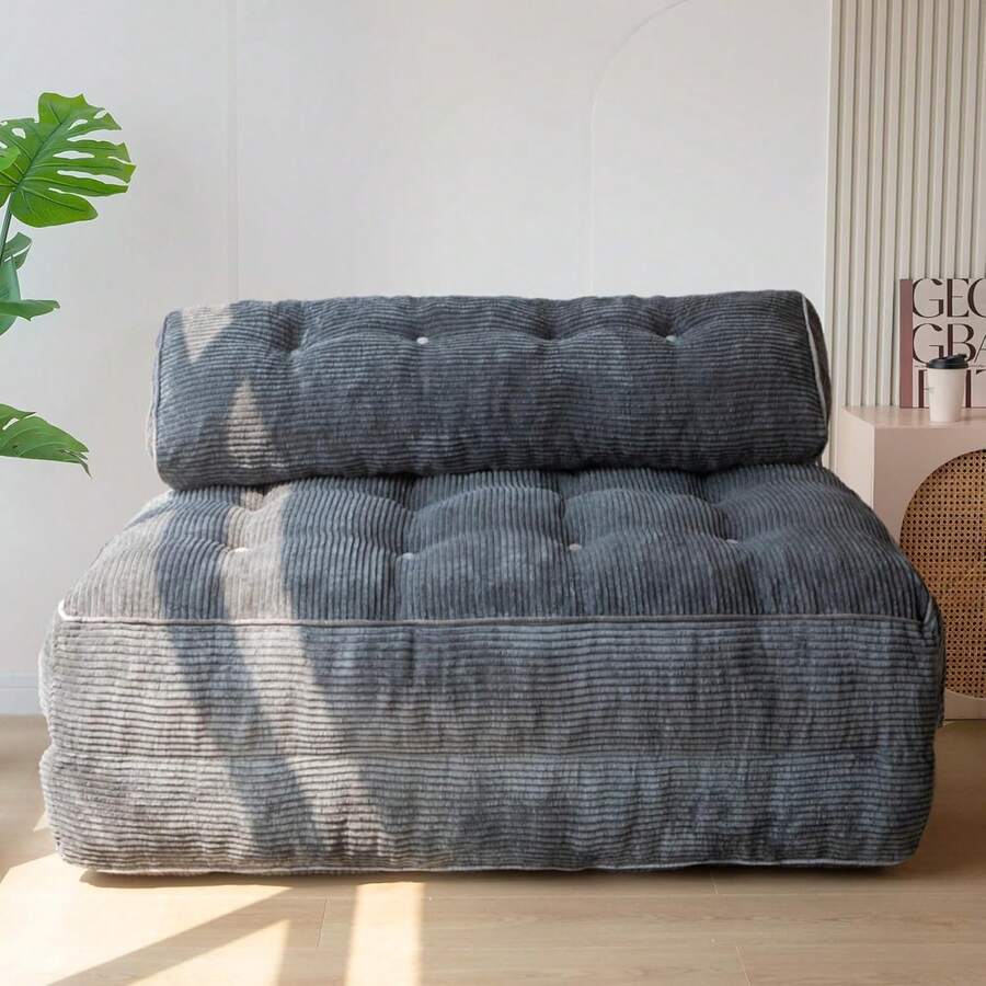Convertible Folding Sofa Bed - Sleeper Chair With Pillow & Back Support, Portable Floor Lounge For Living Room Bedroom - 深灰色 - 查看 1