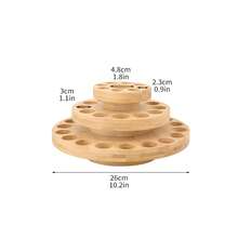 39-Hole 5-20ml Essential Oil Display Rack, 360 Degree Rotating 3-Tier Bamboo Makeup Organizer Turntable, Nail Polish Lipstick Storage Rack - 3 Floors - View 3
