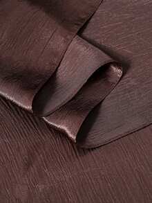 1pc Women's Bohemian Style Classic Solid Color Smooth Satin Scarf, Casual Autumn Shawl Sunscreen Headscarf, Suitable For Daily Use - Coffee Brown - View 5