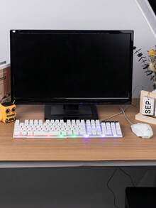 LED Backlit Mechanical Gaming Keyboard And Mouse Set - Multicolor - View 2