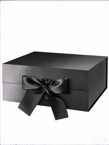 1pc Black Foldable Gift Box, Gift Packaging Box, Universal Gift Box For Family And Friends, Holiday Gifts - Black - View 13