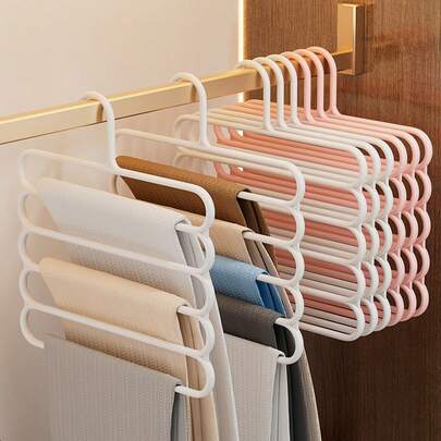3/5 Stück 5-stufiger Hosenhalter, faltbarer rutschfester Kleiderbügel für Krawatten, Hosen, Schals, platzsparender Haushaltorganisator für Schrank, Kleiderschrank, Zuhause, Wohnheim, Schlafzimmer