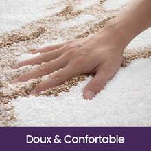 DEXI Tapis Salle de Bain Antidérapant 60 x 110, Absorbant, Design Moderne, Lavable en, pour Baignoire, Douche, Chambres, Gris TOVK - blanc - Voir 3